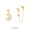 S925 Sterling Silver Star Shape Zircon Women's Fashion Earrings
