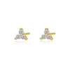 S925 Sterling Silver Star Stud Earrings With Flower And Geometric Pattern And Micro Inlaid Zircon Elegant Light Luxury Ins Style