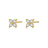 S925 Sterling Silver Star Stud Earrings With Flower And Geometric Pattern And Micro Inlaid Zircon Elegant Light Luxury Ins Style