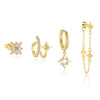 S925 Sterling Silver Star Tassel Chain Earrings For Women With Zircon Design