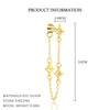 S925 Sterling Silver Star Tassel Chain Earrings For Women With Zircon Design