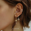 S925 Sterling Silver Star Tassel Chain Earrings For Women With Zircon Design