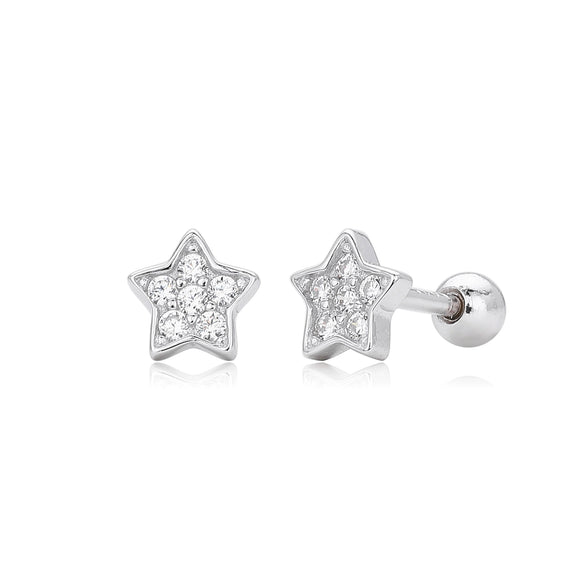 S925 Sterling Silver Star Twist Bead Electroplated Earrings For Women