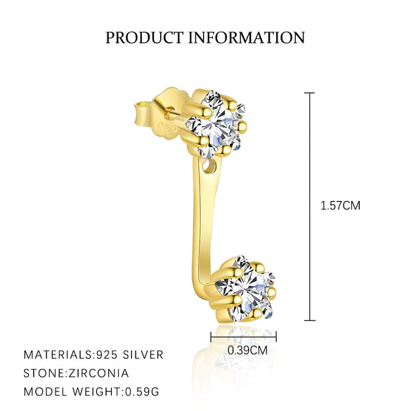S925 Sterling Silver Star Zirconium Women's Light Luxury Earrings