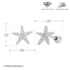 S925 Sterling Silver Starfish Electroplated Fashionable Piercing Earrings