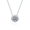 S925 Sterling Silver Stone Pendant Necklace For Women Natural Style Clavicle Cross Chain Fashion Jewelry