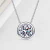 S925 Sterling Silver Stone Pendant Necklace For Women Natural Style Clavicle Cross Chain Fashion Jewelry
