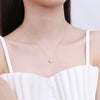 S925 Sterling Silver Stone Pendant Necklace For Women Natural Style Clavicle Cross Chain Fashion Jewelry