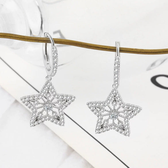 S925 Sterling Silver Stud Earrings Electroplated Female Fashion Style