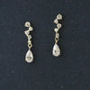 S925 Sterling Silver Stud Earrings For Women Plated 14K Gold Inlaid Zircon Water Drop Tassel Light Luxury