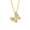 S925 Sterling Silver Sweet Elegant Butterfly Geometric Necklace With Micro Inlaid Zircon Pendant For Women Gift Jewelry