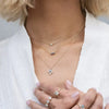 S925 Sterling Silver Sweet Geometric Pendant Stacked Collarbone O Chain Necklace K Plated Gold Jewelry