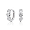 S925 Sterling Silver Sweet Heart Shaped Inlaid Zircon Women's Earrings
