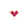 S925 Sterling Silver Sweet Love Red Zircon Geometric Women's Earrings
