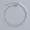 S925 Sterling Silver Tassel Anklet For Women Sweet Elegant Geometric Round Sequin Chain Ankle Jewelry