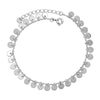 S925 Sterling Silver Tassel Anklet For Women Sweet Elegant Geometric Round Sequin Chain Ankle Jewelry