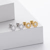 S925 Sterling Silver Threaded Earrings With Sunflower Design And Zircon Inlay Electroplated For Women