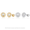 S925 Sterling Silver Threaded Earrings With Sunflower Design And Zircon Inlay Electroplated For Women