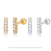S925 Sterling Silver Threaded Earrings With Zirconium Inlaid Electroplated With Letters Numbers Text Pattern