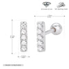 S925 Sterling Silver Threaded Earrings With Zirconium Inlaid Electroplated With Letters Numbers Text Pattern