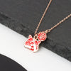 S925 Sterling Silver Tiger Pendant Necklace For Women Red Enamel Geometric Tiger Charm Collarbone Chain With Electroplated Finish