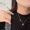 S925 Sterling Silver Tiger Pendant Necklace For Women Red Enamel Geometric Tiger Charm Collarbone Chain With Electroplated Finish