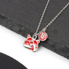 S925 Sterling Silver Tiger Pendant Necklace For Women Red Enamel Geometric Tiger Charm Collarbone Chain With Electroplated Finish