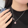 S925 Sterling Silver Tiger Pendant Necklace For Women Red Enamel Geometric Tiger Charm Collarbone Chain With Electroplated Finish