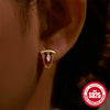 S925 Sterling Silver Triangle Heart Pattern Inlaid Zircon Tassel Cartilage Puncture Earrings Unisex