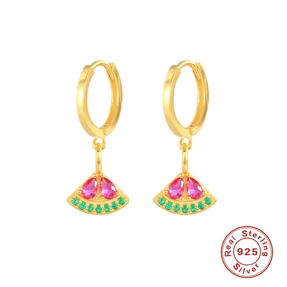S925 Sterling Silver Tropical Fruit Geometric Fashion Creative Earrings