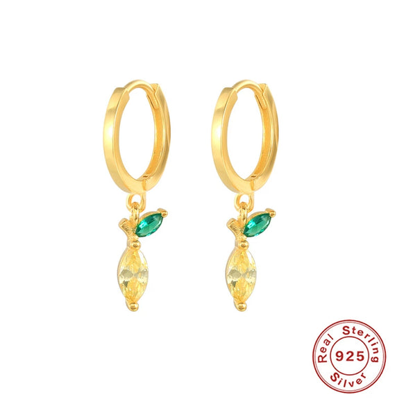 S925 Sterling Silver Tropical Fruit Geometric Fashion Creative Earrings
