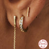 S925 Sterling Silver Tufted Zircon Geometric Women's Earring Ear Buckle Earrings