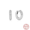 S925 Sterling Silver Tufted Zircon Geometric Women's Earring Ear Buckle Earrings