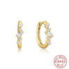 S925 Sterling Silver Tufted Zircon Geometric Women's Earring Ear Buckle Earrings
