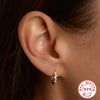 S925 Sterling Silver Tufted Zircon Geometric Women's Earring Ear Buckle Earrings