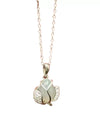 S925 Sterling Silver Tulip Flower Necklace For Women With Cat's Eye Stone Pendant Light Luxury Fashion Jewelry