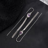 S925 Sterling Silver Tulip Flower Tassel Long Threader Earrings For Women Elegant Light Luxury Floral Dangle Earrings