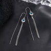 S925 Sterling Silver Tulip Flower Tassel Long Threader Earrings For Women Elegant Light Luxury Floral Dangle Earrings
