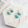 S925 Sterling Silver Turquoise Geometric Star Pendant Earrings With Electroplating And Original Design
