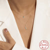 S925 Sterling Silver Turquoise Moon Fan Pendant Ball Chain Necklace With Diamond Design And Geometric Styling