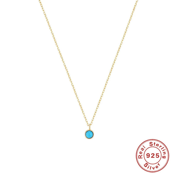 S925 Sterling Silver Turquoise Moon Fan Pendant Ball Chain Necklace With Diamond Design And Geometric Styling