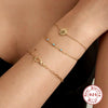 S925 Sterling Silver Turquoise Zircon Pclip Bracelet With Geometric Design Electroplated For Women