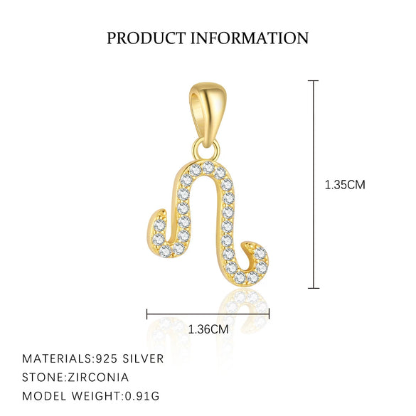 S925 Sterling Silver Twelve Constellation Micropaved Women's Clavicle Chain Pendant Necklace