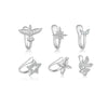 S925 Sterling Silver U Shape Punchfree Ear Clip Ear Buckle Earrings With Electroplated Platinum Or 18K Gold For Women