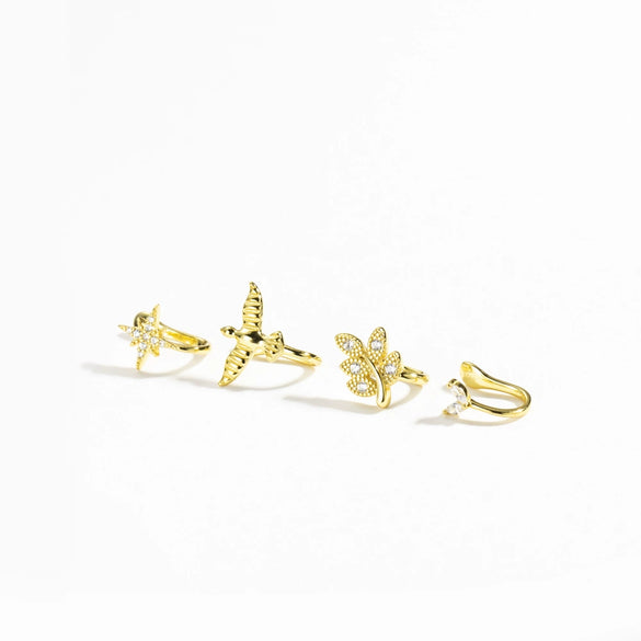 S925 Sterling Silver U Shape Punchfree Ear Clip Ear Buckle Earrings With Electroplated Platinum Or 18K Gold For Women