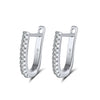 S925 Sterling Silver U Shaped Hollow Zircon Inlay Earrings Fine Jewelry Wholesale