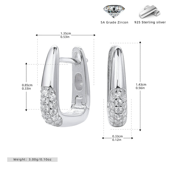 S925 Sterling Silver U Shaped Light Luxury Women's Earrings With Electroplating