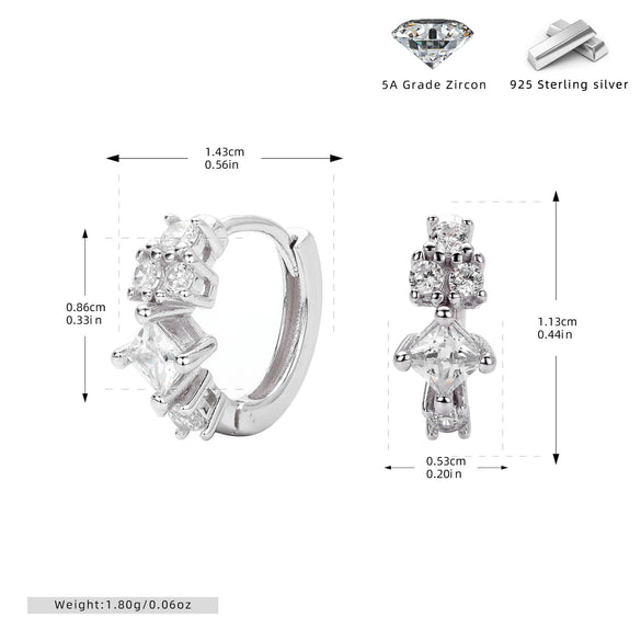 S925 Sterling Silver Ushape Geometric Light Luxury Electroplated Women's Earrings