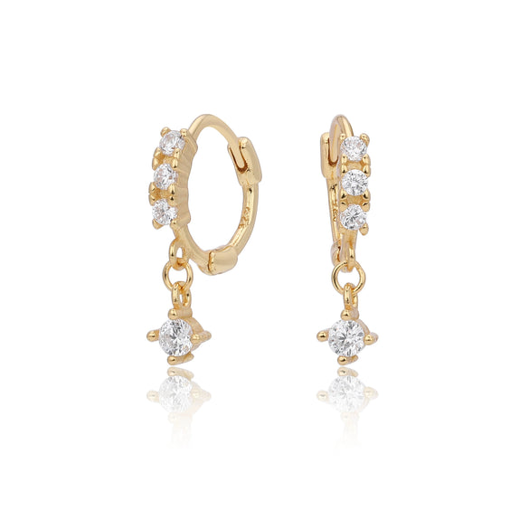 S925 Sterling Silver Ushape Microinlaid Zircon Earrings Electroplated Simple Light Luxury Women's Earrings