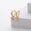 S925 Sterling Silver Ushape Microinlaid Zircon Earrings Electroplated Simple Light Luxury Women's Earrings